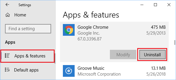 Uninstall Chrome Browser From Windows Computer