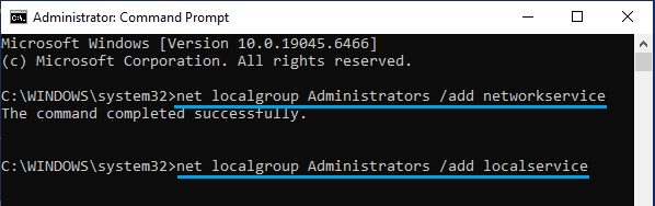 Add Network Service to Windows Using Command Prompt
