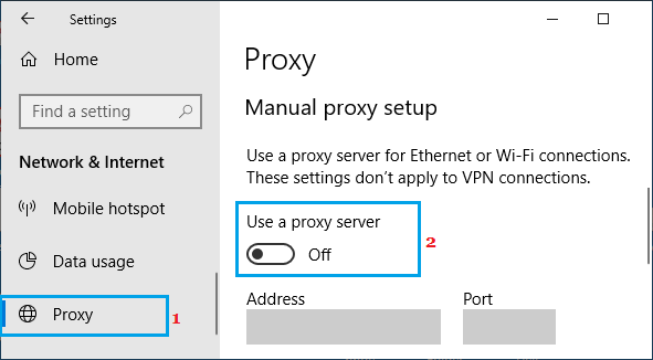 Disable Proxy Server on Windows Computer
