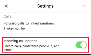 Habilitar las opciones de llamadas entrantes en Google Voice