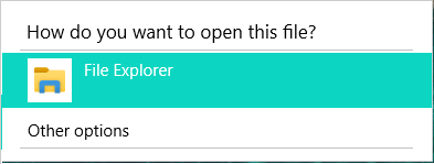 Open File Using File Explorer Option in Windows