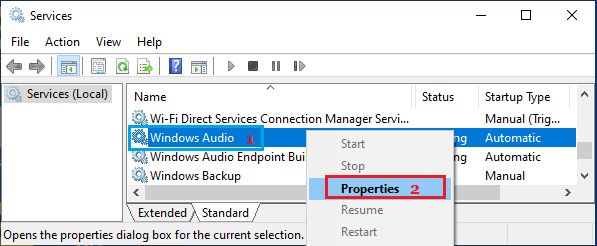 Open Windows Audio Properties