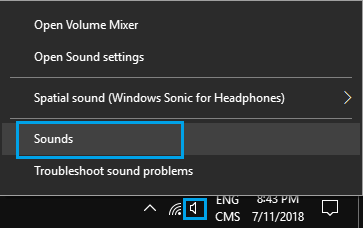 Sound Icon in Taskbar and Sounds Option