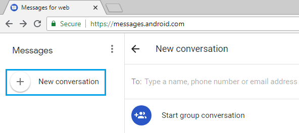 Start New Conversation Using Messages App on Computer