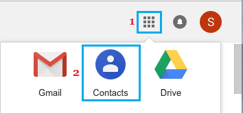 Contacts Tab in Gmail