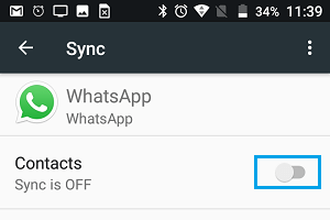 Disable WhatsApp Syncing Contacts with Android Phone