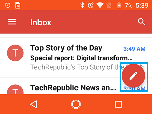 Open New Message in Gmail on Android Phone