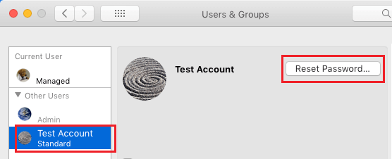 Reset User Account Password on Mac