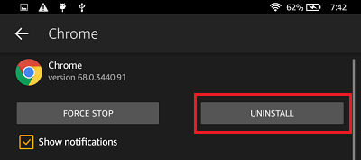 Uninstall Application on Kindle Fire