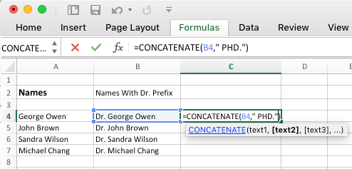 Add Suffix in Excel Using Concatenate Function