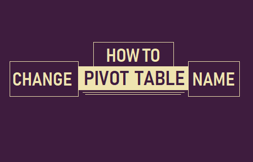 How To Change Pivot Table Name Excel