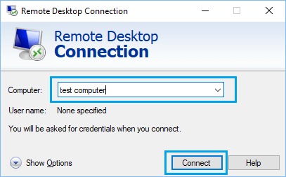 Connect to Remote Desktop