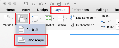 Switch Single Page to Landscape Mode in Word Document