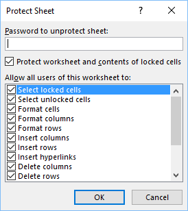 Allow All Users to Perform Selected Actions in Worksheet