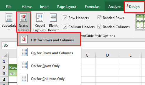 Hide Grand Totals in Pivot Table Row and Column 
