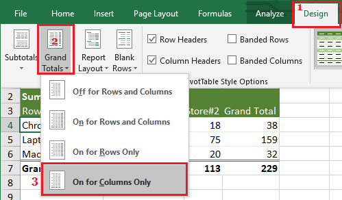 excel how to remove subtotals from pivot table