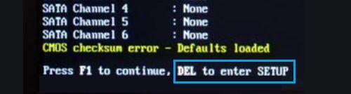 Press DEL Key to Enter BIOS Setup