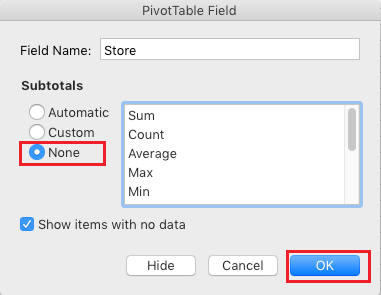 Remove Subtotals From Pivot Table