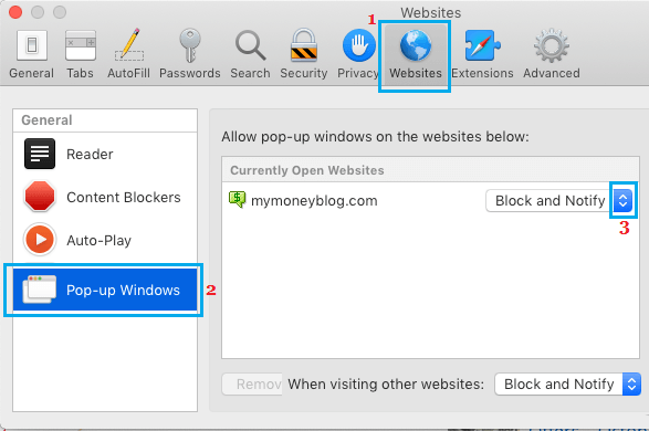 Allow or Block Pop-ups in Safari Browser for Single Website on Mac