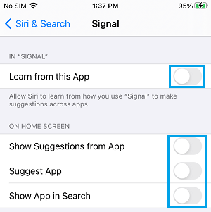 Disable Siri Suggestions on iPhone