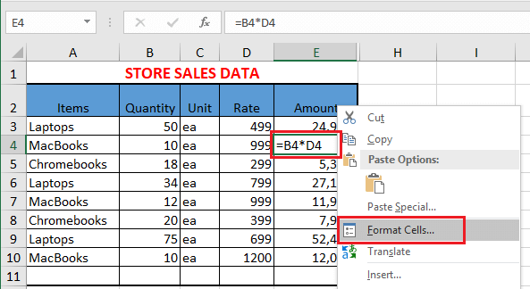 ms excel formula results not displaying