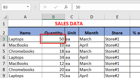 Select Cell in Excel