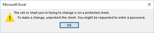 Protected Worksheet Message in Excel