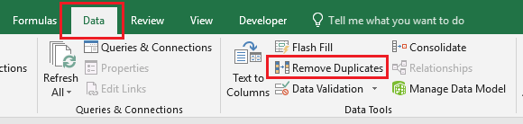 Remove Duplicates Function in Excel