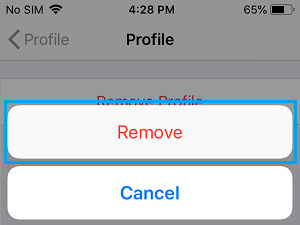Confirm to Remove iOS Beta Profile