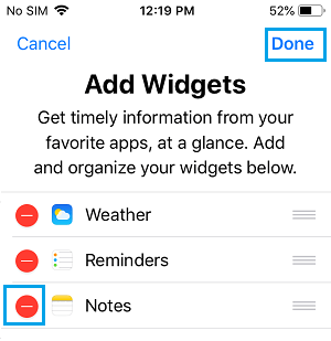 Remove Notification Widget For Notes App