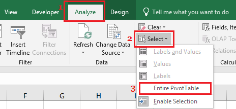 Select Entire Pivot Table
