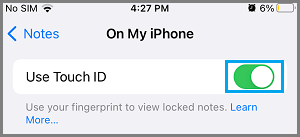 Use Touch ID For Notes on iPhone