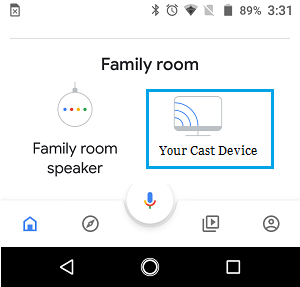 Chromecast Device on Google Home App