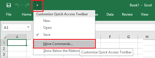 Customize Quick Access Toolbar Icon in Excel