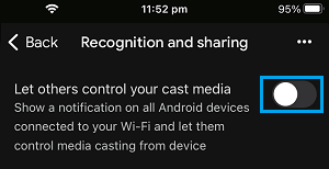 Disable Let Others Control Your Cast Media Option in Google Home App