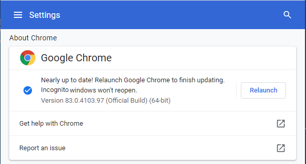 Install Google Chrome Update