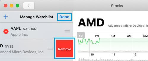 Remove Stock from Watchlist