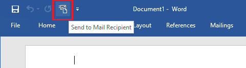  Send to Mail Recipient option in Microsoft Word