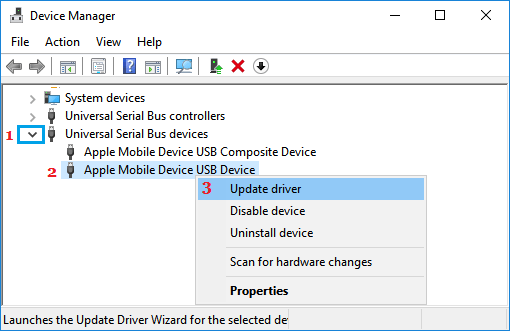 Update Apple Mobile Device USB Device Driver