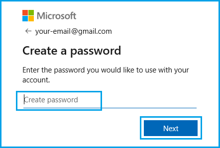 Create Password For Microsoft Account