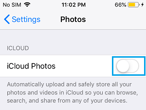 Disable iCloud Photos On iCloud