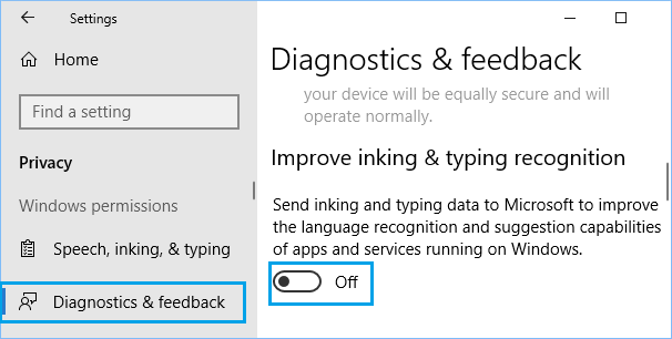 Turn Off Inking & Typing Recognition in Windows 10