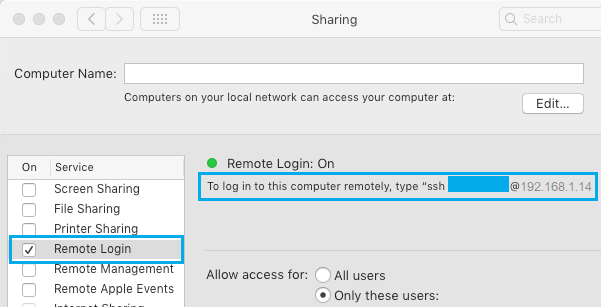 Mac IP Address on Sharing Screen