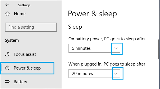 Set Sleep Timings On Windows PC