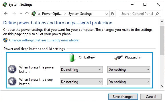 Configure Power Button