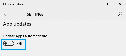 Disable Automatic App Updates on Microsoft Store