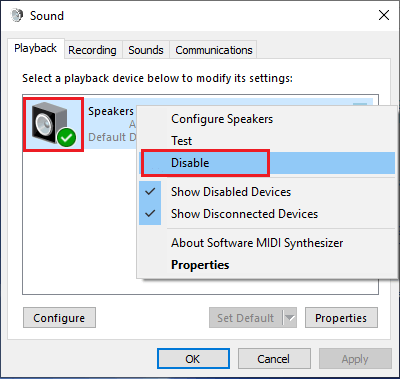 Disable Internal Speakers on Windows PC