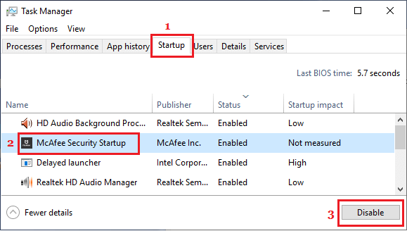 Disable Programs Using Task Manager