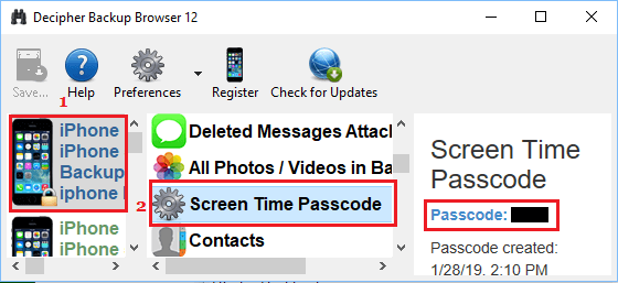 Screen Time Passcode Found By Decipher Backup