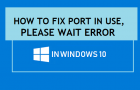Port in use, Please wait Error in Windows 10